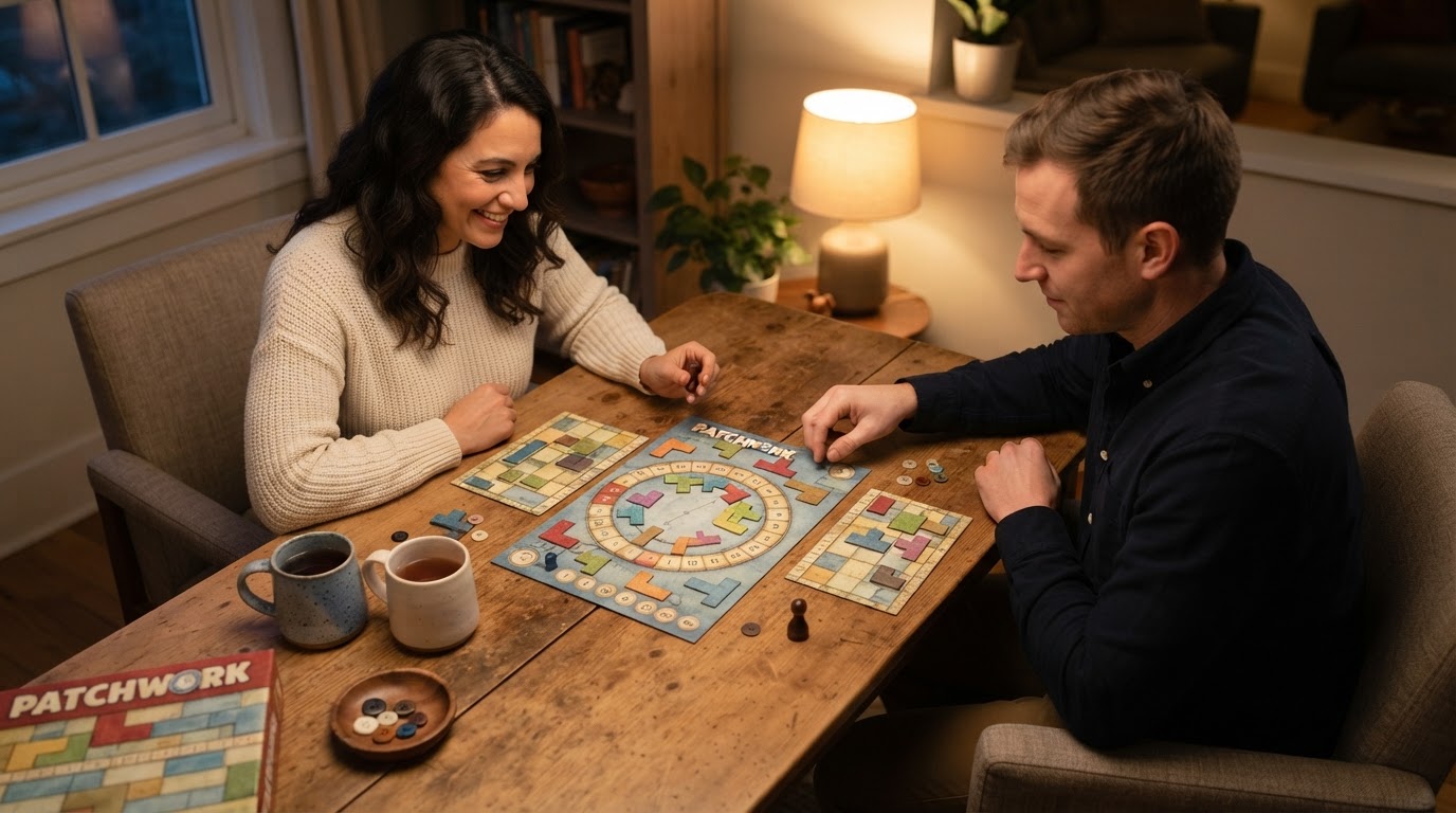 Editorial illustration for board games for two players.